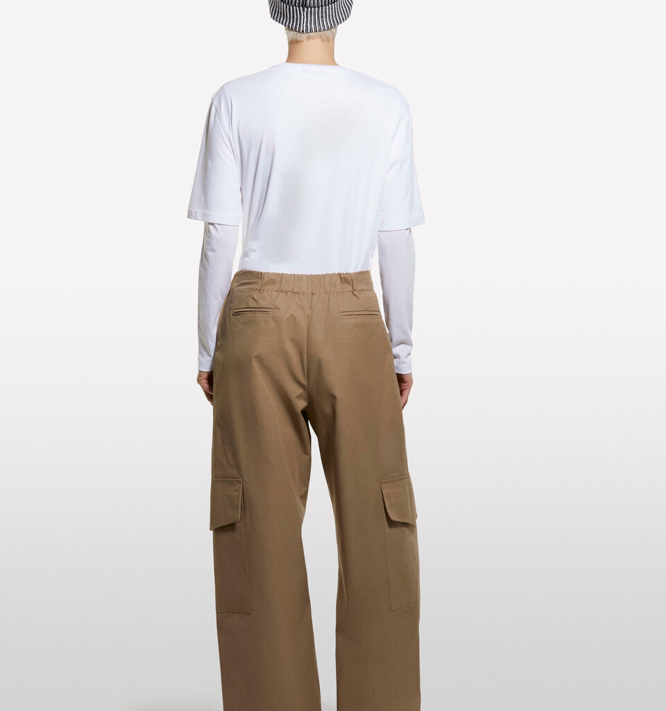 Calças cargo bege com pregas - calças joggers para mulher - Bege | Sisley image number 2